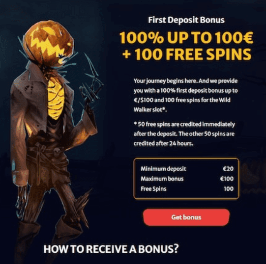 Bonus 100% up to AU$1000 and 100 Free Spins